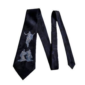 A Rogers Men's SHORT Necktie Jesus Appears to Disciples Christian Religious Blue